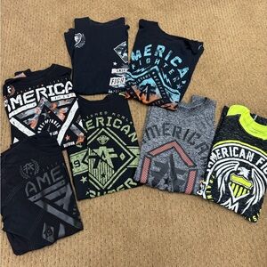 American Fighter Kids Tees - Black, Blue, Green, Gray